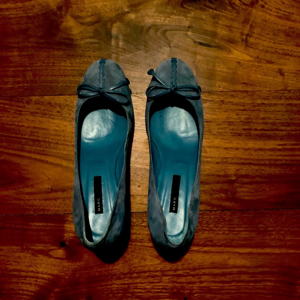 Blue suede Marc Jacobs heels